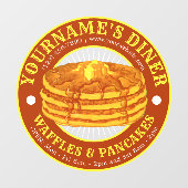 Pancake Diner Sjabloon Window Cling Raamsticker (Vel)
