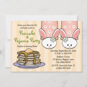 Pancake en Pajama Birthday Party Kaart (Voorkant)