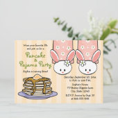 Pancake en Pajama Birthday Party Kaart (Staand voorkant)
