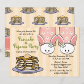 Pancake en Pajama Birthday Party Kaart (Voorkant / Achterkant)