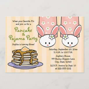 Pancake en Pajama Birthday Party Kaart
