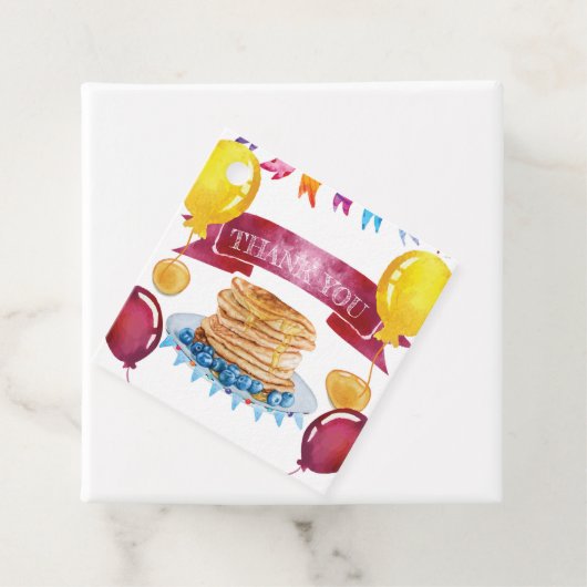 Pancake en Pajamas Birthday Bedankjes Labels (In situ)
