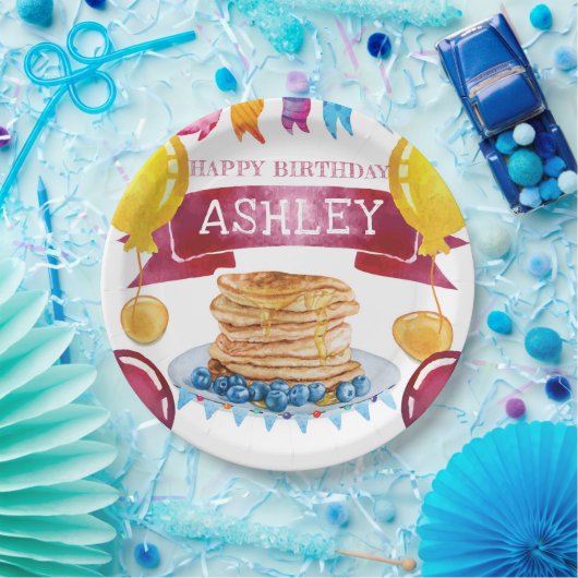 Pancake en Pajamas Birthday Papieren Bordje (Feest)