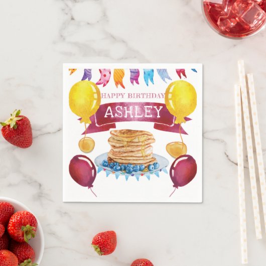 Pancake en Pajamas Birthday Servet (Insitu)