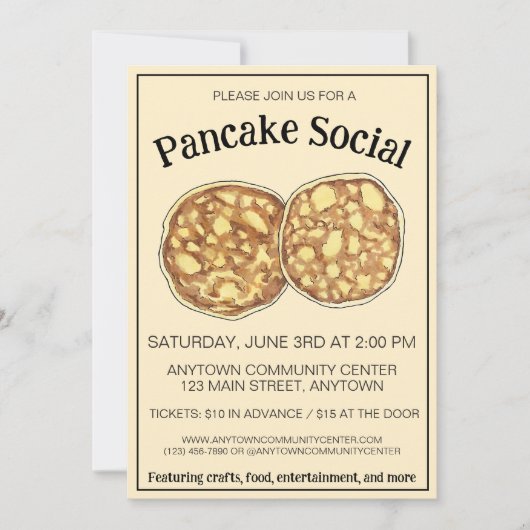 Pancake Flapjacks Crempog Johnnycakes Griddle Kaart (Voorkant)