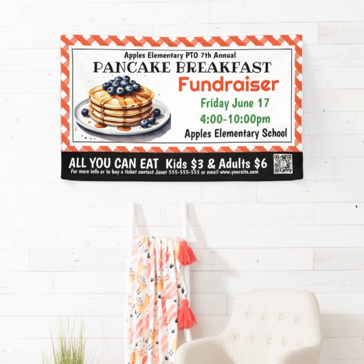 PANCAKE Fondsenwerving PTO PTA Kerk Banner (Insitu)