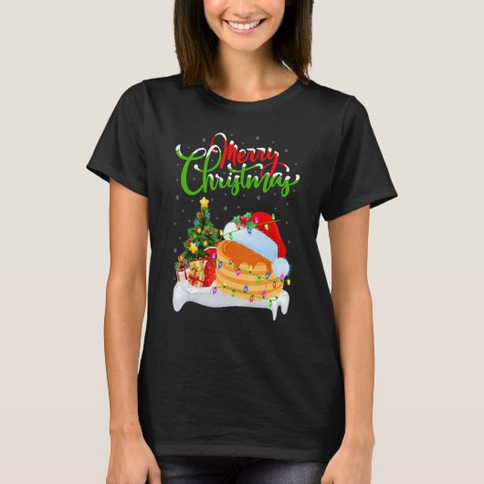 Pancake Food Xmas Decorations Santa Pancake Christ T-shirt (Voorkant)