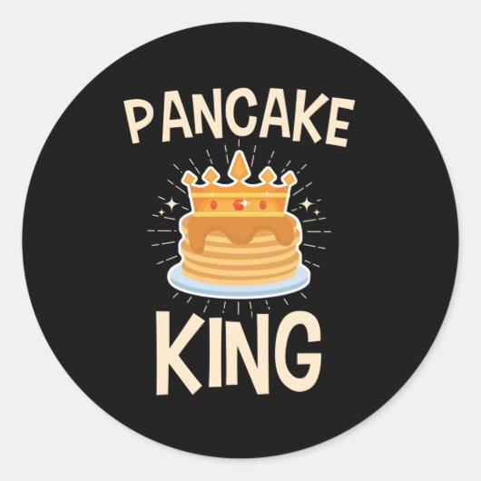 Pancake King Ronde Sticker (Voorkant)