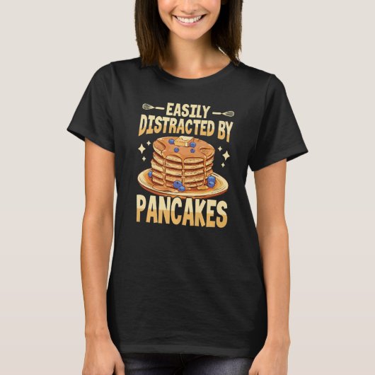 Pancake Maker & Flapjack Breakfast Design voor pan T-shirt (Voorkant)