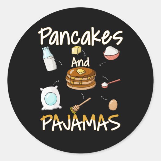 Pancake Pajama Gift Ronde Sticker (Voorkant)