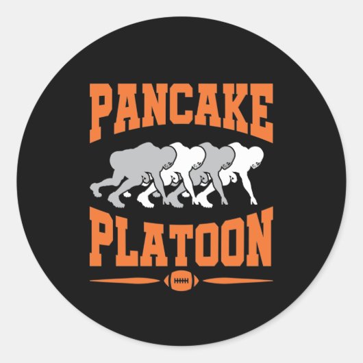 Pancake Platon Football Offenant Line Lineman Ronde Sticker (Voorkant)
