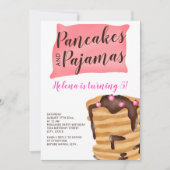 Pancake pyjama 5e verjaardag illustratie kaart (Voorkant)