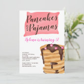 Pancake pyjama 5e verjaardag illustratie kaart (Staand voorkant)