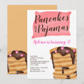 Pancake pyjama 5e verjaardag illustratie kaart (Voorkant / Achterkant)