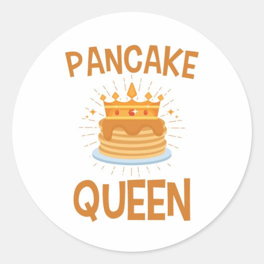 Pancake Queen, zaterdagochtend in Pancakes Ronde Sticker (Voorkant)