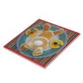 Pancake Rabbit Breakfast Fun Designer Tile Trivet Tegeltje (Zijkant)