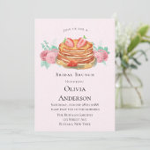 Pancake Roze en Mint Bridal Brunch Uitnodiging (Staand voorkant)