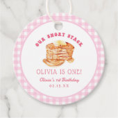 Pancake Short Stack Meisje 1e Verjaardagsfeest Bedankjes Labels (Voorkant)
