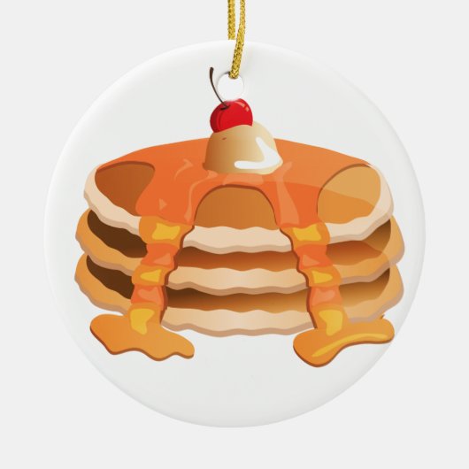 Pancake Stack Keramisch Ornament (Voorkant)