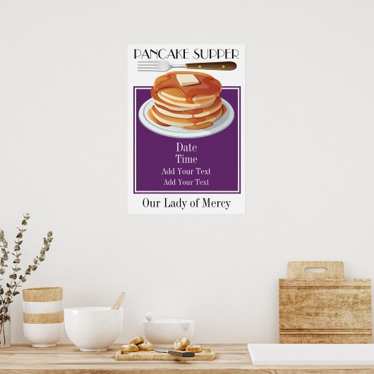Pancake Supper - Fat Tues - Shrove Tues Poster (Keuken)