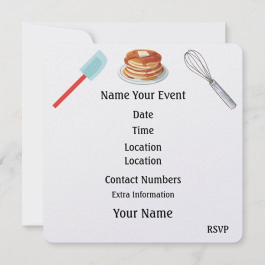 Pancake Supper - Vet dinsdag Kaart (Achterkant)