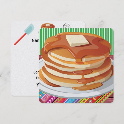 Pancake Supper - Vet dinsdag Kaart (Voorkant / Achterkant)