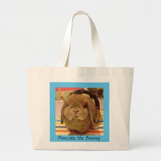 Pancake the Bunny grocery bag Grote Tote Bag (Voorkant)