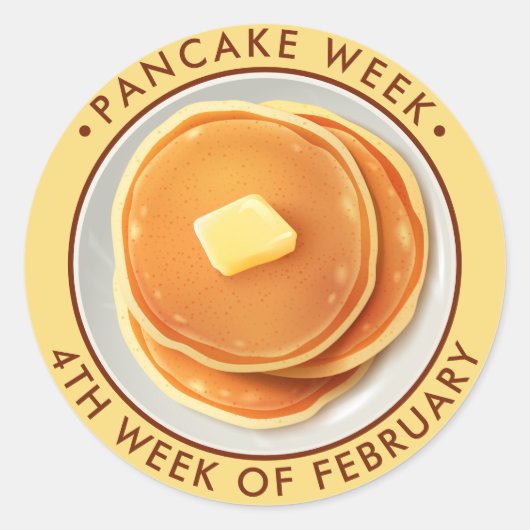 Pancake Week Ronde Sticker (Voorkant)