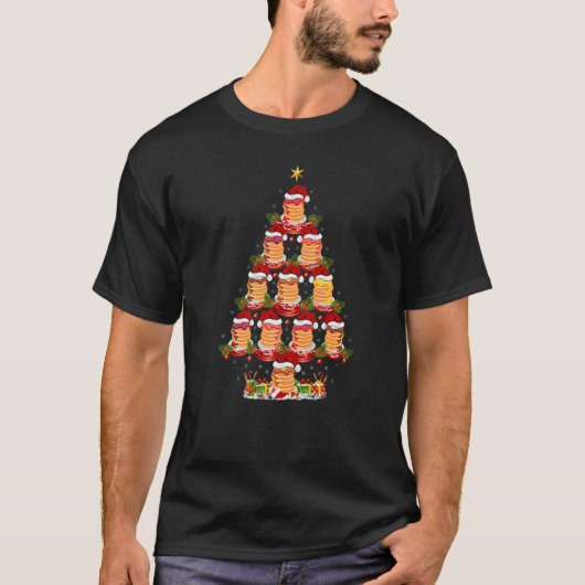 Pancake  Xmas Holiday Santa Pancake Christmas Tree T-shirt (Voorkant)