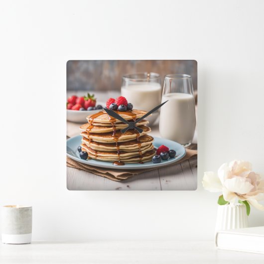 Pancakes and Milk Vierkante Klok (Huis)