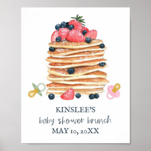 Pancakes and Pacifiers Baby shower Brunch Welcome Poster