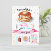 Pancakes and Pajamas 1st Birthday Invitation Kaart (Staand voorkant)
