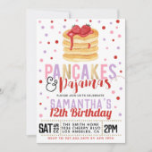 Pancakes and Pajamas Birthday Invitation Kaart (Voorkant)