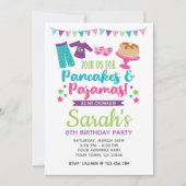 Pancakes and Pajamas Birthday Invitation Kaart (Voorkant)