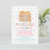 Pancakes and Pajamas Birthday Invitation Kaart (Staand voorkant)