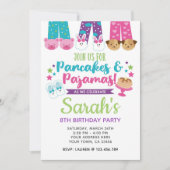 Pancakes and Pajamas Birthday Invitation Kaart (Voorkant)