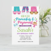 Pancakes and Pajamas Birthday Invitation Kaart (Staand voorkant)