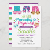 Pancakes and Pajamas Birthday Invitation Kaart (Voorkant / Achterkant)