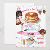 Pancakes and Pajamas Birthday Invitation Kaart (Voorkant / Achterkant)