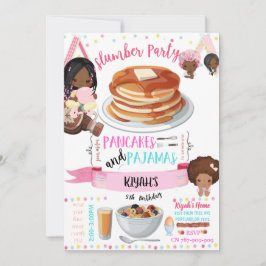 Pancakes and Pajamas Birthday Invitation Kaart