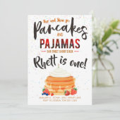 Pancakes and Pajamas Birthday Invitation Kaart (Staand voorkant)