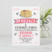 Pancakes and Pajamas Birthday Party Invitation Kaart (Staand voorkant)