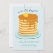 Pancakes and Pajamas Birthday Party Kaart (Voorkant)