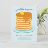 Pancakes and Pajamas Birthday Party Kaart (Staand voorkant)