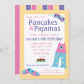 Pancakes and Pajamas Birthday Party Kaart (Voorkant / Achterkant)