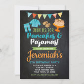 Pancakes and Pajamas Boy Birthday Invitation Kaart (Voorkant)