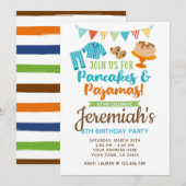 Pancakes and Pajamas Boy Birthday Invitation Kaart (Voorkant / Achterkant)