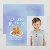 Pancakes and Pajamas Boys Birthday Party Kaart (Voorkant / Achterkant)