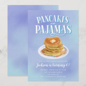 Pancakes and Pajamas Boys Birthday Party Kaart (Voorkant / Achterkant)