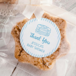 Pancakes and Pajamas Breakfast Boy Baby Shower Ronde Sticker